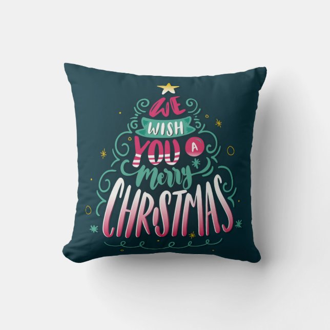 Coussin Nous vous souhaitons un joyeux Noël (Recto)