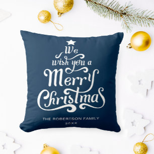 Coussin Nous vous souhaitons un Joyeux Noël personnalisé