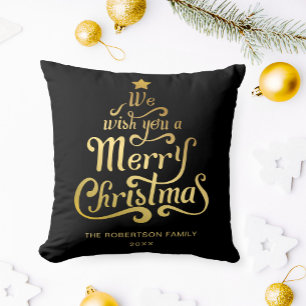 Coussin Nous vous souhaitons un Joyeux Noël personnalisé G