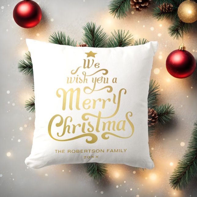 Coussin Nous vous souhaitons un Joyeux Noël personnalisé G (Créateur téléchargé)