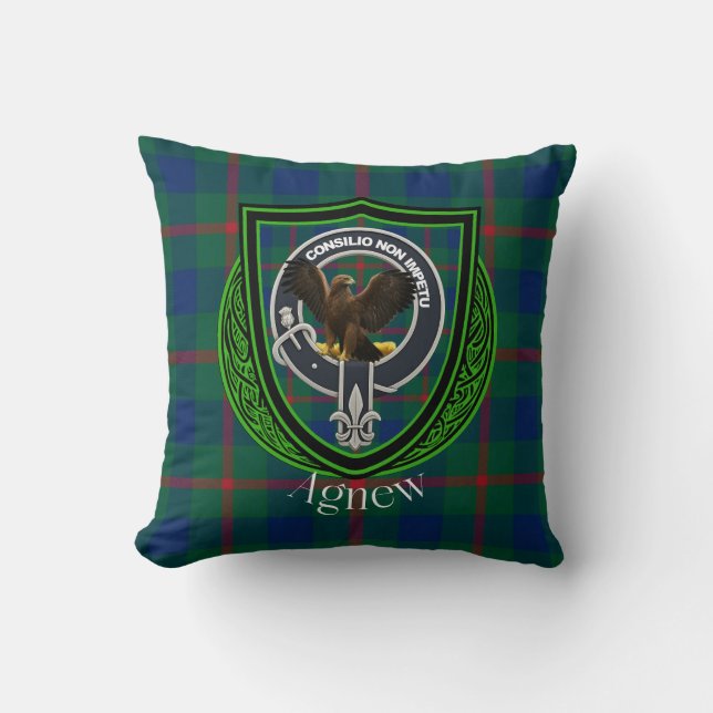 Coussin Nouveau Clan écossais Tartan & Crest (Recto)