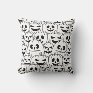 Coussin Nouveau croquis de citrouille pour Halloween