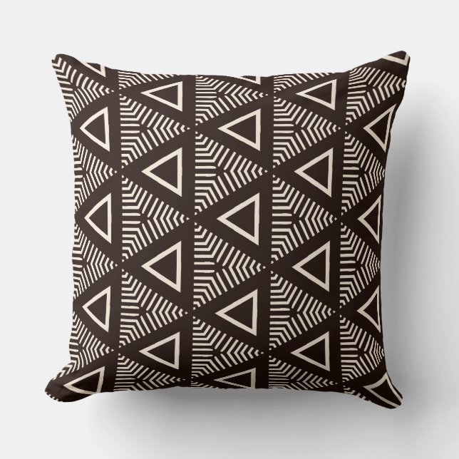 Coussin Nouveau design de mudcloth moderne (Recto)