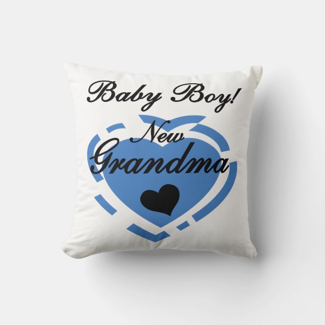 Coussin Nouveau Grand-mère Baby Boy Blue Heart Cadeaux (Recto)