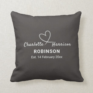 Coussin Nouveau marié Couples Mariage Date Personnalisée