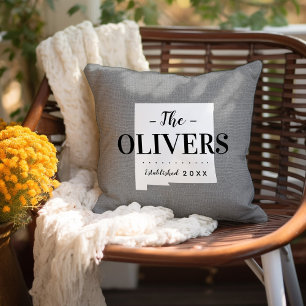 Coussin Nouveau-Mexique Famille Monogramme État Jeu Oreill