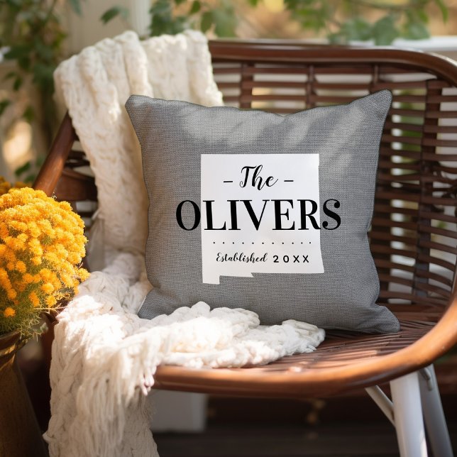 Coussin Nouveau-Mexique Famille Monogramme État Jeu Oreill (Créateur téléchargé)