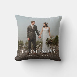 Coussin Nouveau nom de famille Photo de mariage et Date