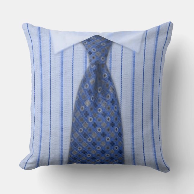 Coussin Nouveauté bleue de la chemise et de la cravate des (Recto)
