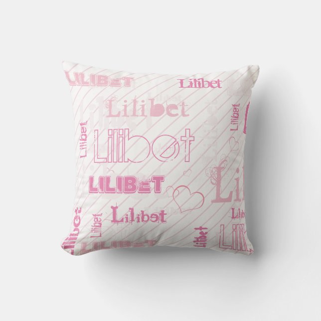 Coussin NOUVEAUTÉ ! Filles BFF tendance Nom Fille rose Soe (Recto)