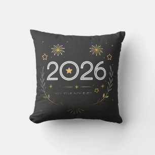 Coussin Nouvel An 2026 Feux d'Artifice Or “Nouvel An, Nouv