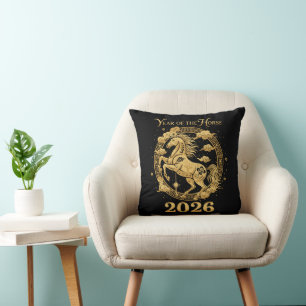 Coussin Nouvel An lunaire chinois 2026 Année du Cheval