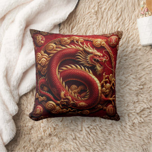 Coussin Nouvel An lunaire chinois du Dragon,