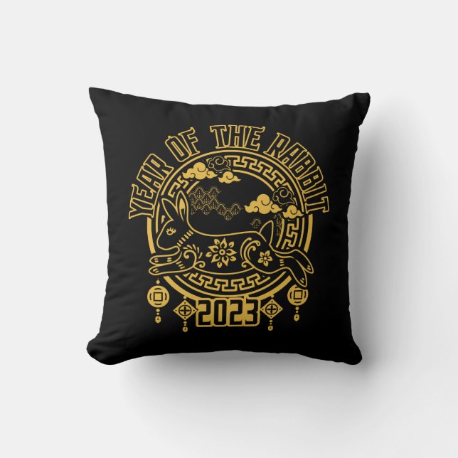 Coussin Nouvel An lunaire chinois du lapin (Recto)