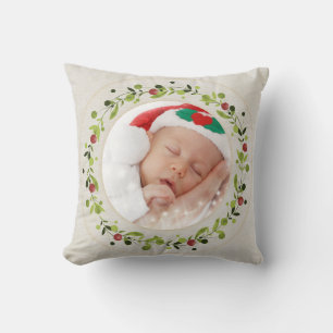 Coussin Nouvel état de naissance de bébé Noël, Faire-part 