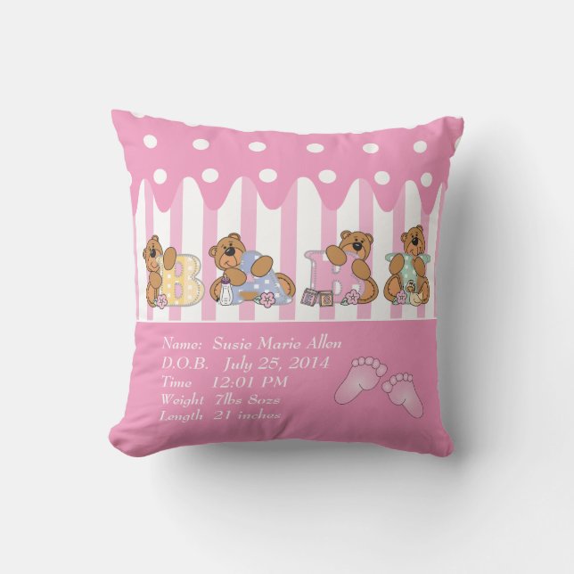 Coussin Nouvel ours de fille (Recto)