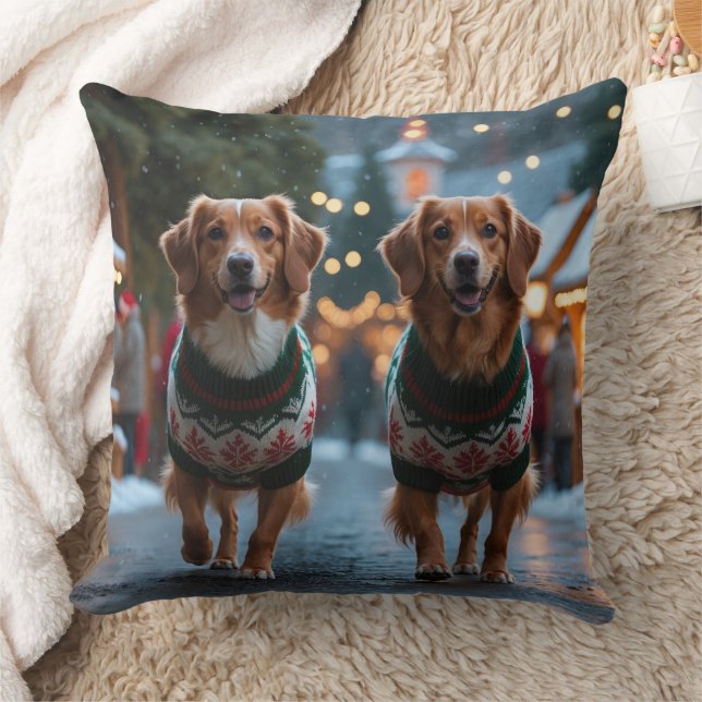 Coussin Nouvelle-Écosse Toller de Noël Neige Vacances (Couverture)