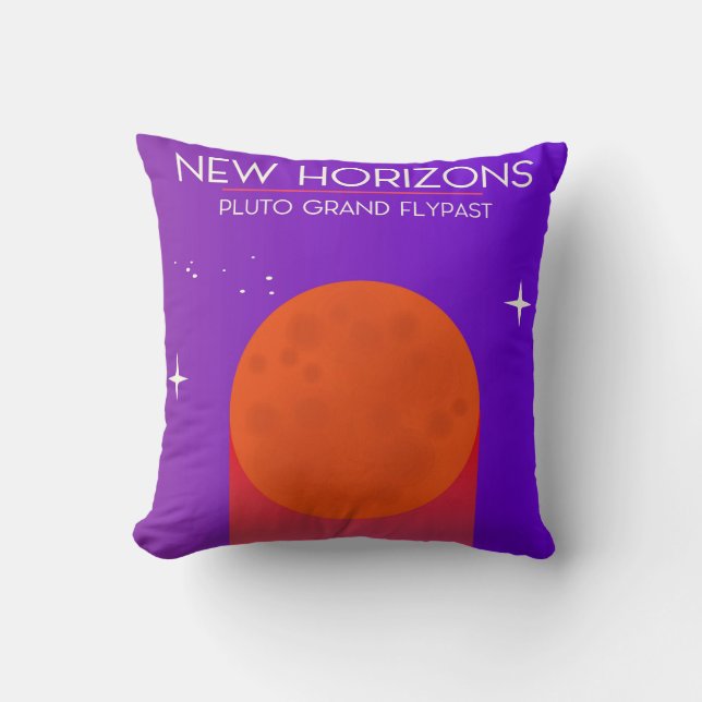 Coussin Nouvelle Horizons art spatial du grand survol de P (Recto)