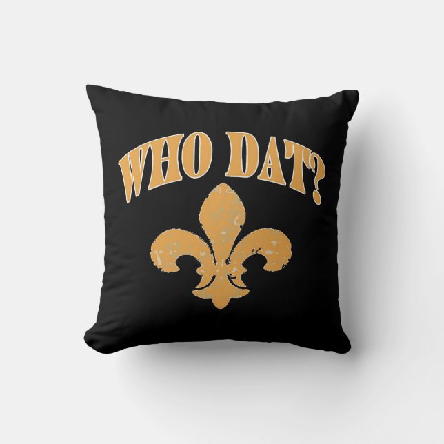 Coussin nouvelle Orléans fleur De Lis, noir et or (Recto)