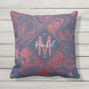 Coussin nouvelle parties scintillant en marbre tourbillonn