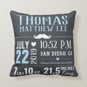 Coussin Nouvelle stat de naissance de bébé de petite