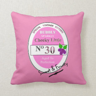Coussin Novelty 30th Milestone Anniversaire Funny Vin Éti
