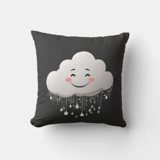 Coussin nuage avec gouttes de pluie