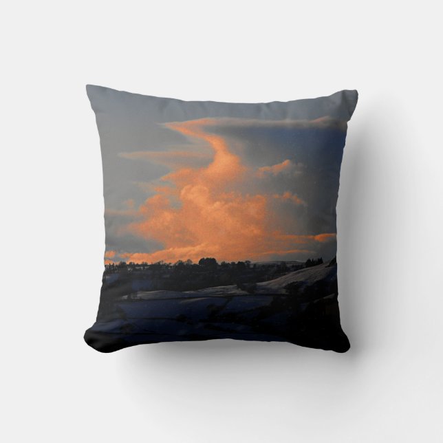Coussin Nuage de neige sur Newtown, Powys (Recto)