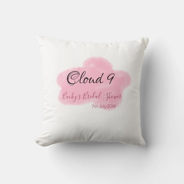 Coussin Nuage neuf rouge pastel shower de mariage nommédat (Recto)
