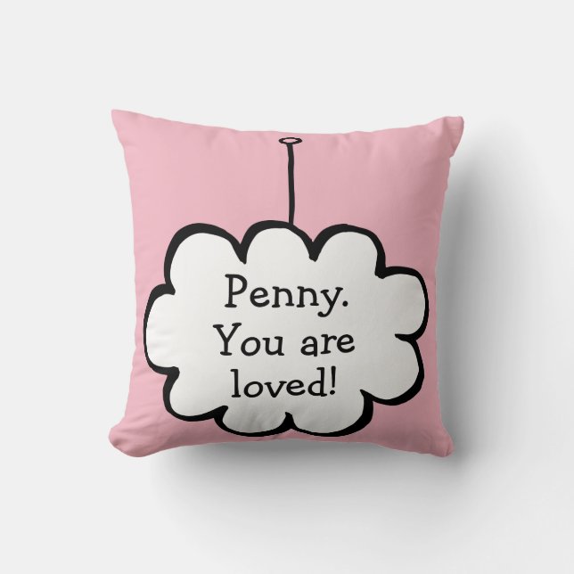 Coussin Nuage personnalisé sur une ficelle (Recto)
