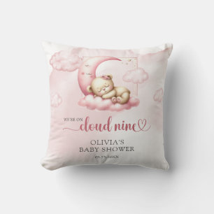 Coussin Nuage rose neuf ours en peluche baby shower fille