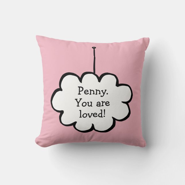 Coussin Nuage sur une ficelle Votre message (Recto)