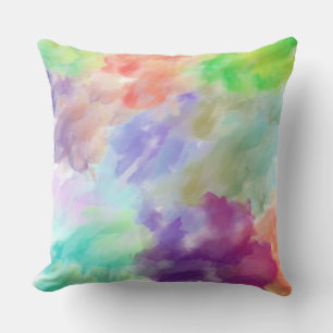 Coussin Nuages aquarelles abstraits modernes Couleurs past
