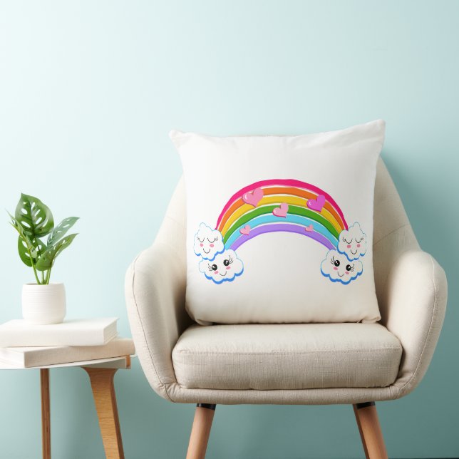 Coussin nuages arc-en-ciel (Chaise)