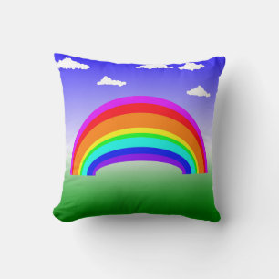 Coussin nuages arc-en-ciel