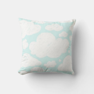 Coussin Nuages Bleus Aquarelle Bébé Pépinière