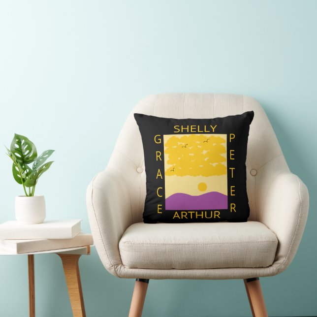 Coussin Nuages de coucher de soleil sur les collines pourp (Chaise)