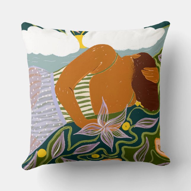 Coussin Nuages de cygne du rêveur (Verso)