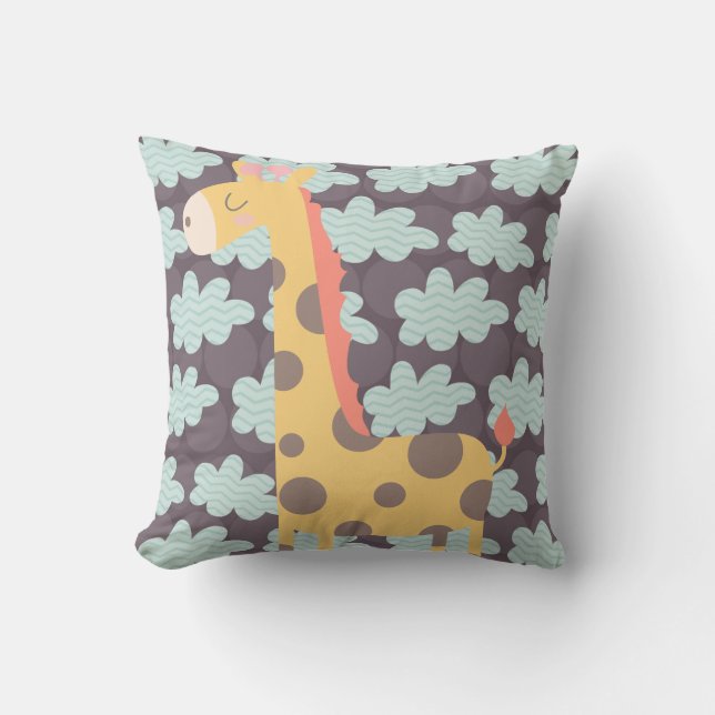 Coussin Nuages et girafes (Recto)