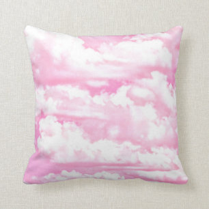 Coussin Nuages Girly roses fuchsia mous