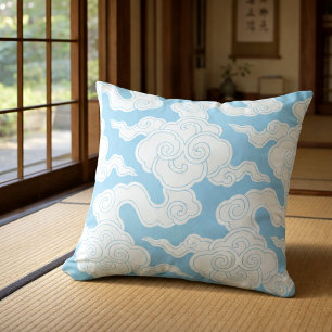 Coussin Nuages Japonais Pochoir Motif Ise Katagami