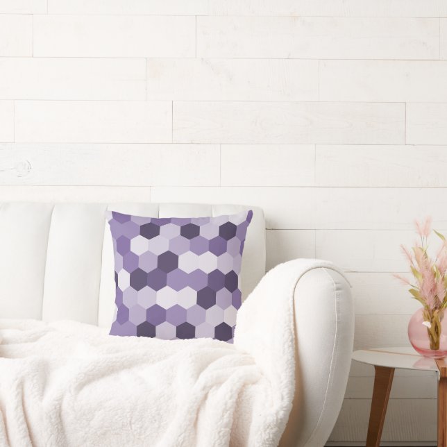 Coussin Nuances classiques de Lavendar Hexagonal Géométriq (Canapé)