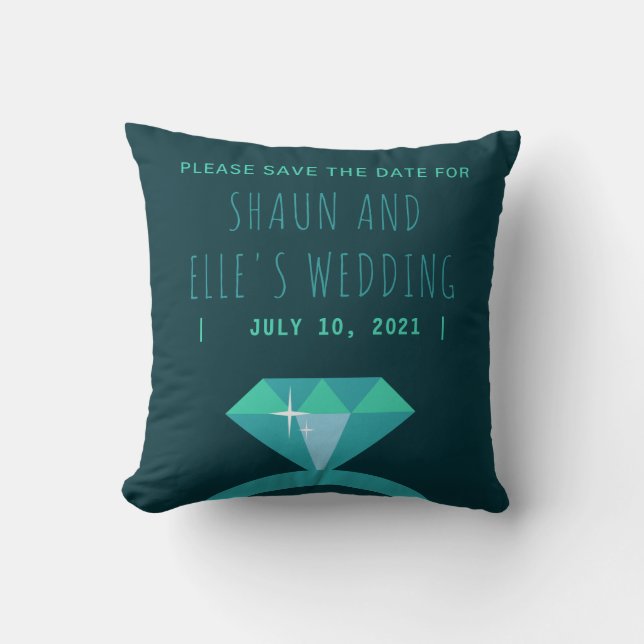 Coussin Nuances de bague en diamant Turquoise Enregistrer  (Recto)