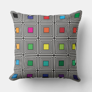 Coussin nuances de couleurs multiples cadres noirs
