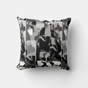 Coussin Nuances de gris blanc noir formes d'art moderne im