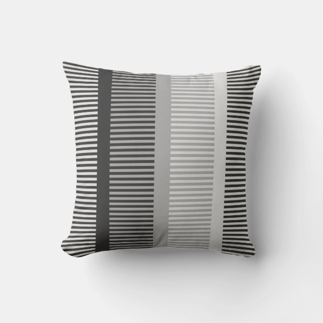Coussin Nuances de gris élégantes rayures grises (Recto)