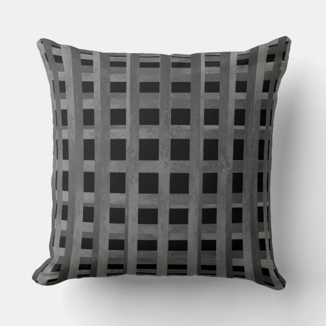 Coussin Nuances de gris plaid (Recto)