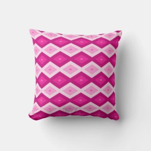 Coussin Nuances de motif de diamant fuchsia