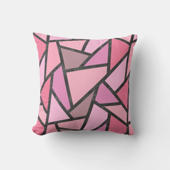 Coussin Nuances de motif en vitrail de corail (Recto)