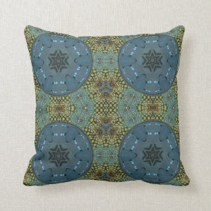 Coussin Nuances de Mutedd de bleu et de vert sauge